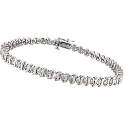 10k White Gold 2ct TDW Diamond Tennis Bracelet (I-J, I3)