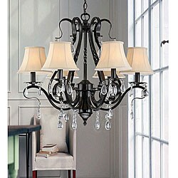 Black Iron 6-light Crystals Chandelier
