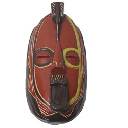 Handmade Koko Bowl with Bird Mask Lid (Ghana)