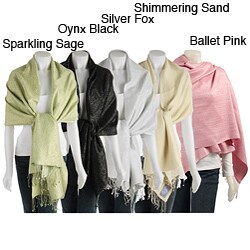 Himalaya Trading Company Hand-woven Metallic Shawl