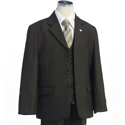 BJK Collections Boy's Solid Olive Green 5-piece Suit