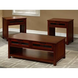 Cherry Mission-style 3-piece Table Set