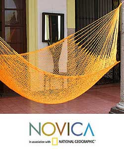 Hand-woven 'Orange Sonata' Hammock (Mexico)