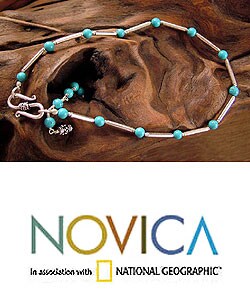 Sterling Silver Turquoise 'Sky' Anklet (India)