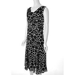 Adi Designs Junior's Black and White Printed Maxi Dress