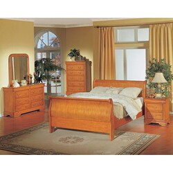 Louis Philippe Oak 5-piece Queen Sleigh Bedroom Set