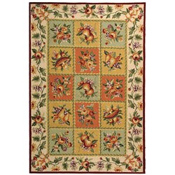 Hand-hooked Primavera Multicolor Wool Rug (6' x 9')