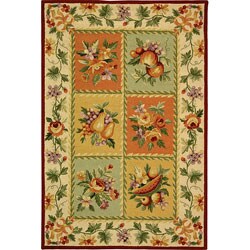 Hand-hooked Primavera Multicolor Wool Rug (3'9 x 5'9)
