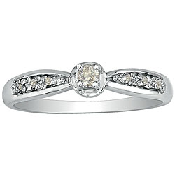 10k White Gold Diamond Accent Promise Ring ( I/J, I2 )