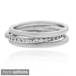 Icz Stonez Sterling Silver Cubic Zirconia Stackable Rings