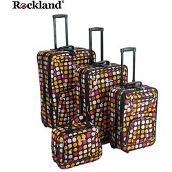 Rockland Multiple Pink Dot 4-piece Luggage Set