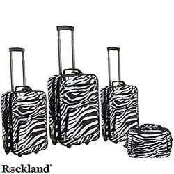 Rockland Deluxe Zebra 4-piece Luggage Set