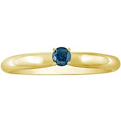 14k Gold 1/8ct TDW Blue Diamond Solitaire Ring