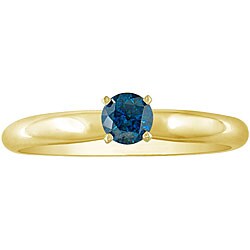 14k Gold 1/4ct TDW Blue Diamond Engagement Ring
