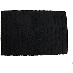 Black Ribbed Bath Rugs (Set of 2)