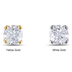 14k Yellow Gold Diamond Accent Single Stud Earring