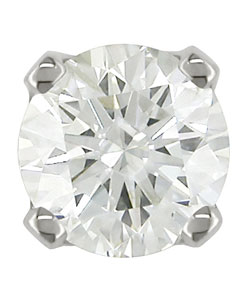 14k White Gold Single Diamond Accent Earring