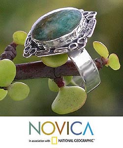 Sterling Silver 'Sea of Coral' Opal Ring (Peru)