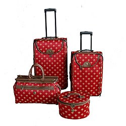 American Flyer Fleur De Lis 4-piece Luggage Set