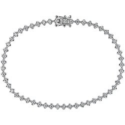 10k White Gold 3/4ct TDW Diamond Tennis Bracelet