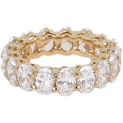 14k Gold Overlay Cubic Zirconia Eternity Band