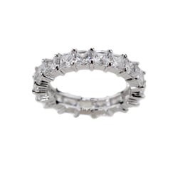 Simon Frank 14k Gold Overlay Princess-cut Stackable CZ Eternity Band