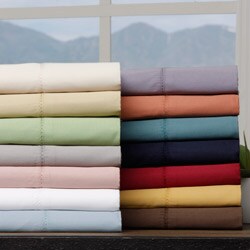 Hemstitch 400 Thread Count Sateen Cotton Sheet Set