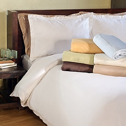 Hemstitch 400 Thread Count Solid Cotton Duvet Cover Set