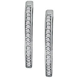 Sterling Silver 1/4ct TDW Diamond Hoop Earrings