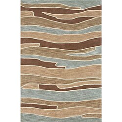 Ackworth Tufted Blue/ Brown Runner Rug (5' x 7'6)