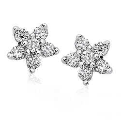 14k Gold 1/5ct TDW Diamond Star Earrings