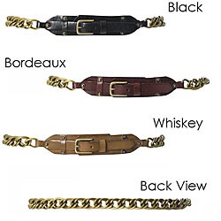 Linea Pelle Women's Leather and Chain Hip Belt
