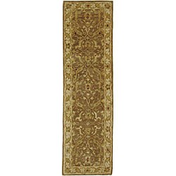 Handmade Antiquities Treasure Brown/ Gold Wool Runner (2'3 x 14')