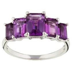 14k White Gold Amethyst Spectacular Ring