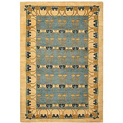 Persian Hand-knotted Tiffany Blue Rug (6' x 9')