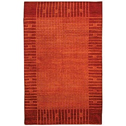 Pakistani Hand-knotted Red Ancestry Rug (5' x 8')
