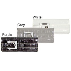 Chinese Laundry Crocodile Print Buckle Clutch