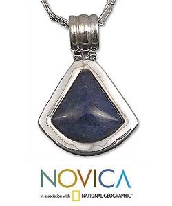 Silver Sodalite 'Talisman' Necklace (Peru)