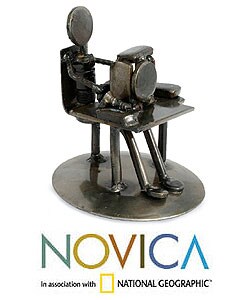 'Rustic Computer Tech' Iron Statuette (Mexico)