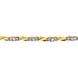 10k Yellow Gold 1ct TDW Diamond Bracelet (J-K, I2-I3)
