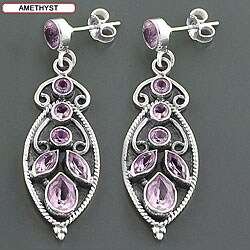Sterling Silver Multi-gemstone Earrings (India)