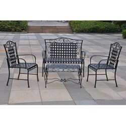Wrought Iron Settee Patio Set