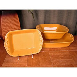 Appolia Yellow Sunflower 3-piece Bakeware Set