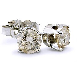 14k White Gold 1ct TDW Diamond Studs (I-J, I2-I3)