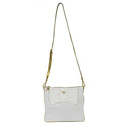 Prada 'Tessuto Fiocco' White/ Gold Messenger Bag
