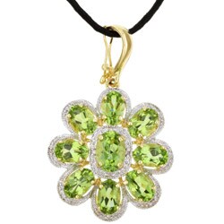 14k Gold Peridot and 1/10ct TDW Diamond Necklace