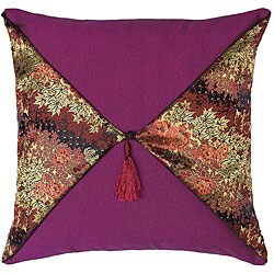 Plum and Autumn Floral Thai Silk Cushion Cover