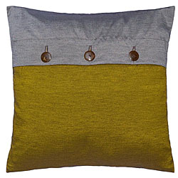 Golden Olive/ Silver Thai Silk Cushion Cover