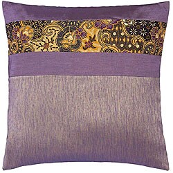 Lavender/ Gold Floral Thai Silk Cushion Cover