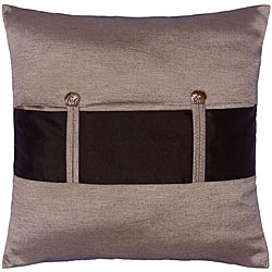 Silver and Black Thai Silk Cushion Cover